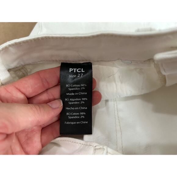 PTCL Ripped Frayed Hem Denim Miniskirt White Jean Distressed Skirt Size 27 - Picture 7 of 11